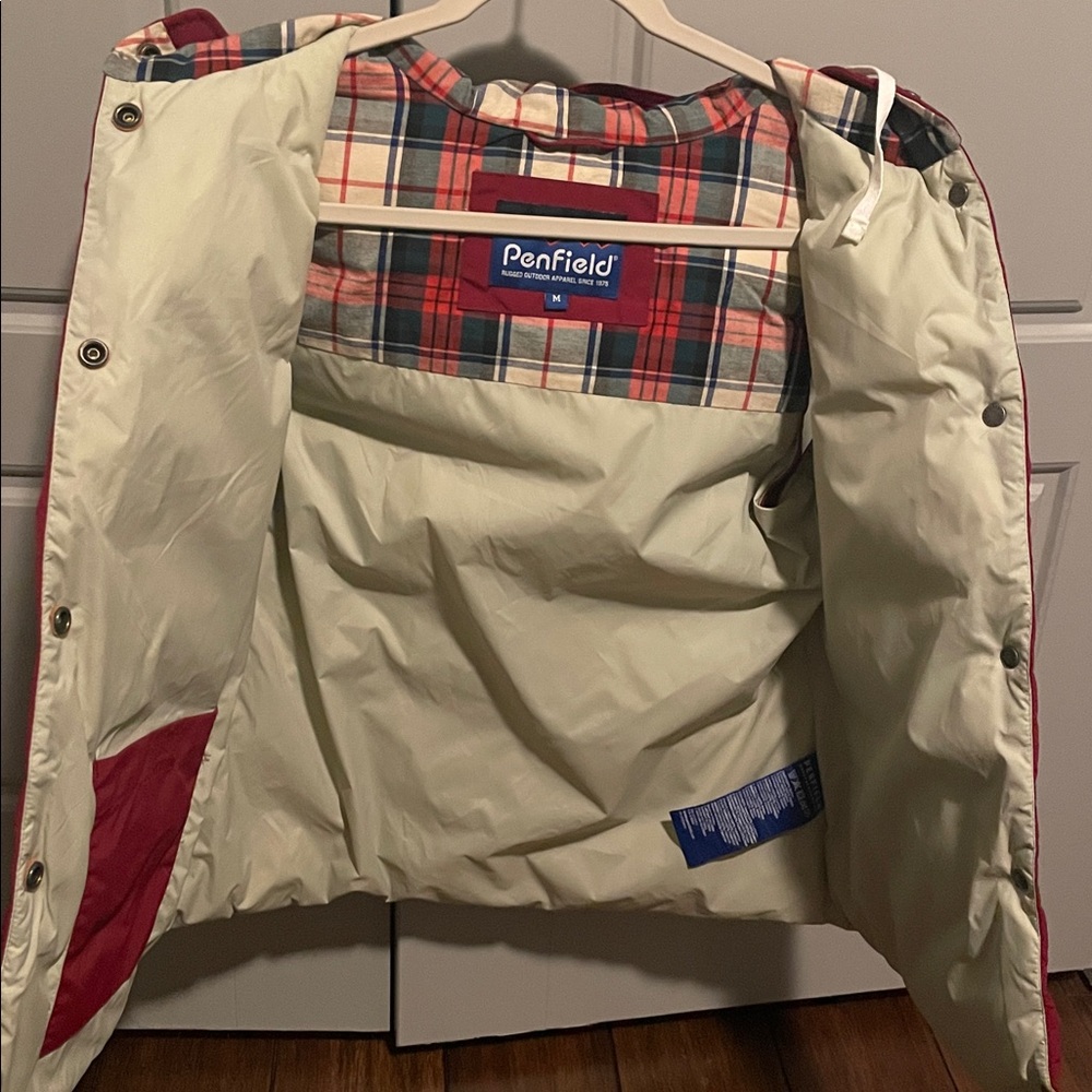Penfield x Madewell Women's Lucedale Down Puffer Hooded Vest  Red Size Medium - Picture 7 of 7